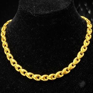 18k Gold Technibond Bold Stampato Link polished mirrored vintage Necklace HSN